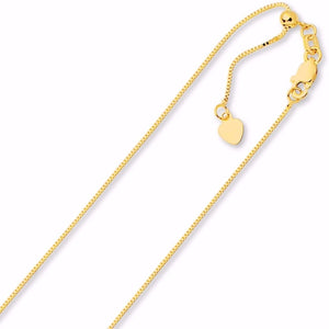 .70mm Solid Adjustable Box Chain Necklace REAL 14K Yellow Gold Up To 22"  2.2gr - besenn