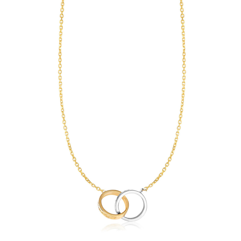 Italian Shiny Lock Key Rolo Necklace Real 14K Yellow Gold