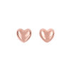 Fancy Small Heart Shiny Stud Earrings Real 14kt Gold - besenn