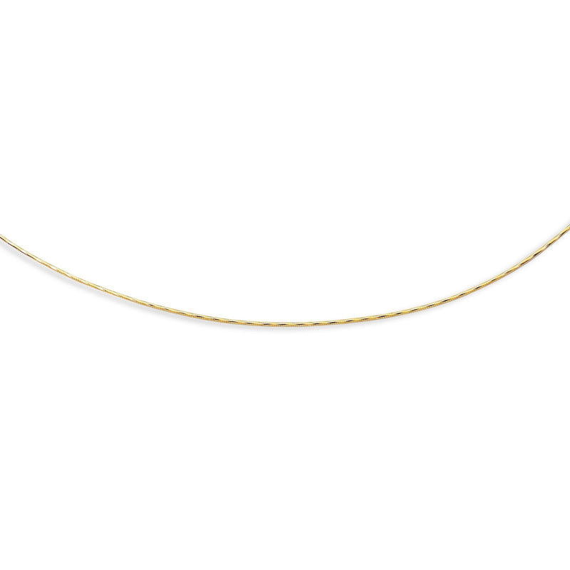 1.5mm Round Omega Diamond Cut Chain Necklace Real Solid 14K Yellow Gold Screw