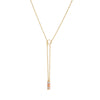 Oval Lariat Tricolor Round Disc Necklace Real 14K Yellow Gold