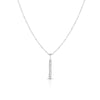 Diamond Bar Drop Necklace 0.06ct Real 14K White Gold