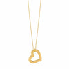 Open Heart Pendant Necklace Twisted Rope Chain White Rose Yellow Real 14K Gold
