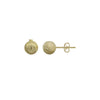 Italian Tricolor Diamond Cut Ball Stud Earrings Real 14K Gold