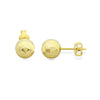 Italian Diamond Cut Ball Tricolor Stud Earrings Real 14K Gold