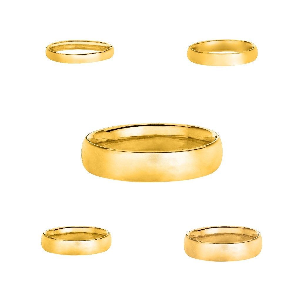14K Yellow Gold 3mm 4mm 5mm 6mm 8mm Comfort Fit Men Or Women Wedding Band Ring