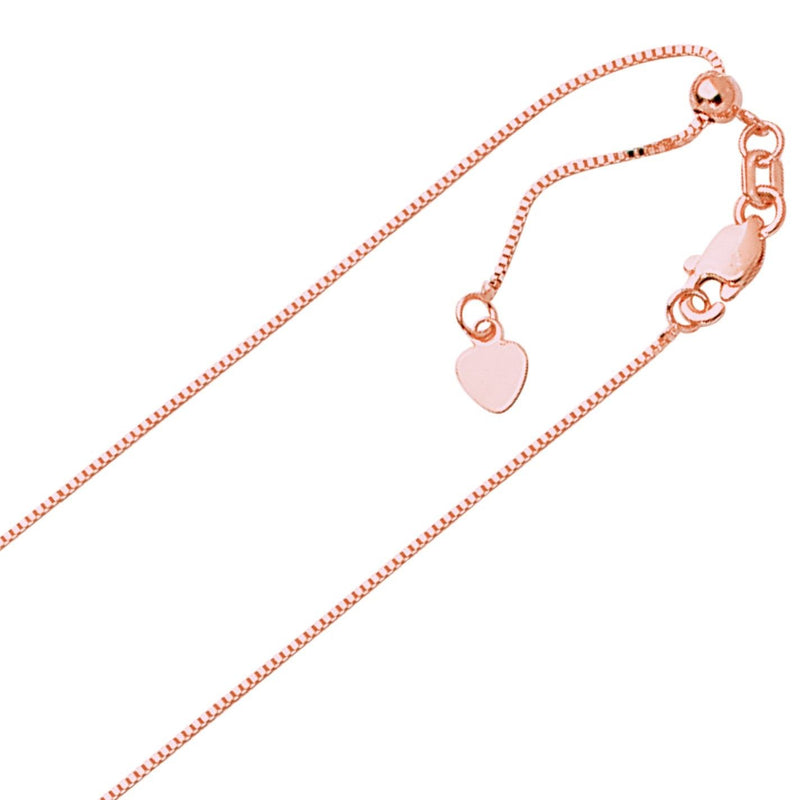 .70mm Solid Adjustable Box Chain Necklace REAL 14K Pink Rose Gold Up To 22