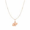 Plain Cute Elephant with Box Chain Pendant Necklace Real 10K All Rose Gold 18" - besenn