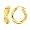 Italian Twisted Hoop Earrings Real 14K Yellow Gold - besenn