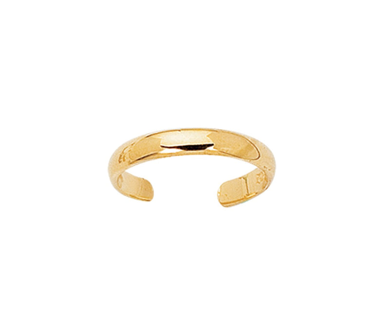 Shiny Cuff Type Toe Ring Real 14K Yellow Gold - besenn