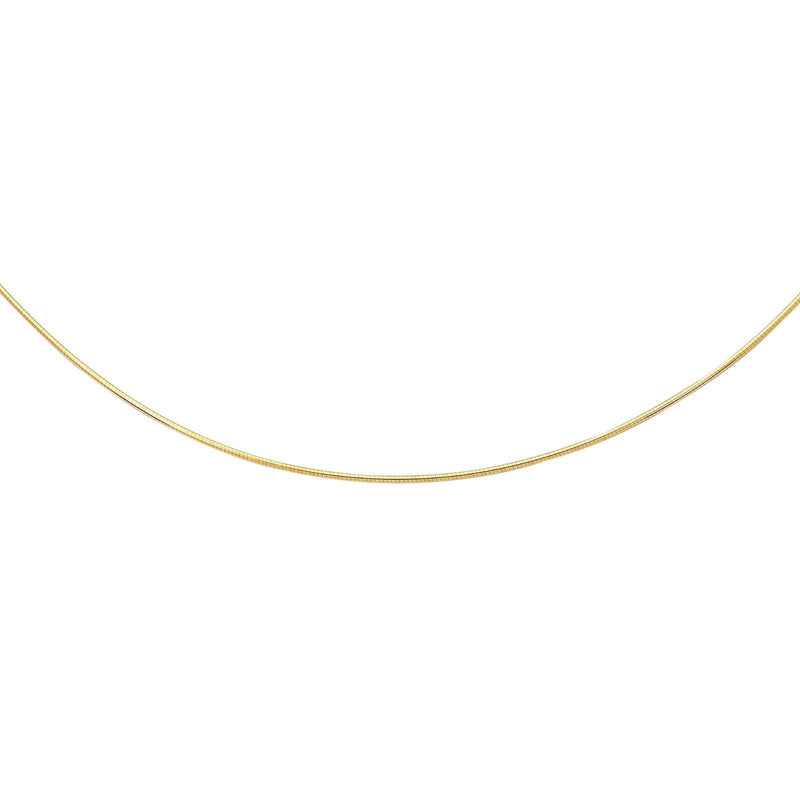 1.5mm Round Omega Chain Necklace Real Solid 14K YellowGold Screw Off Lock GREAT!