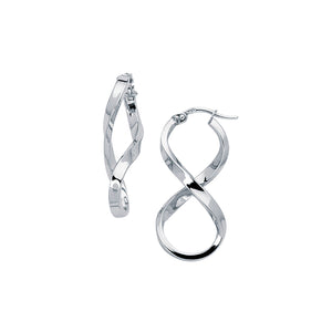 Figure 8 Twisted Polished Hoop Earrings Real 14K Gold - besenn