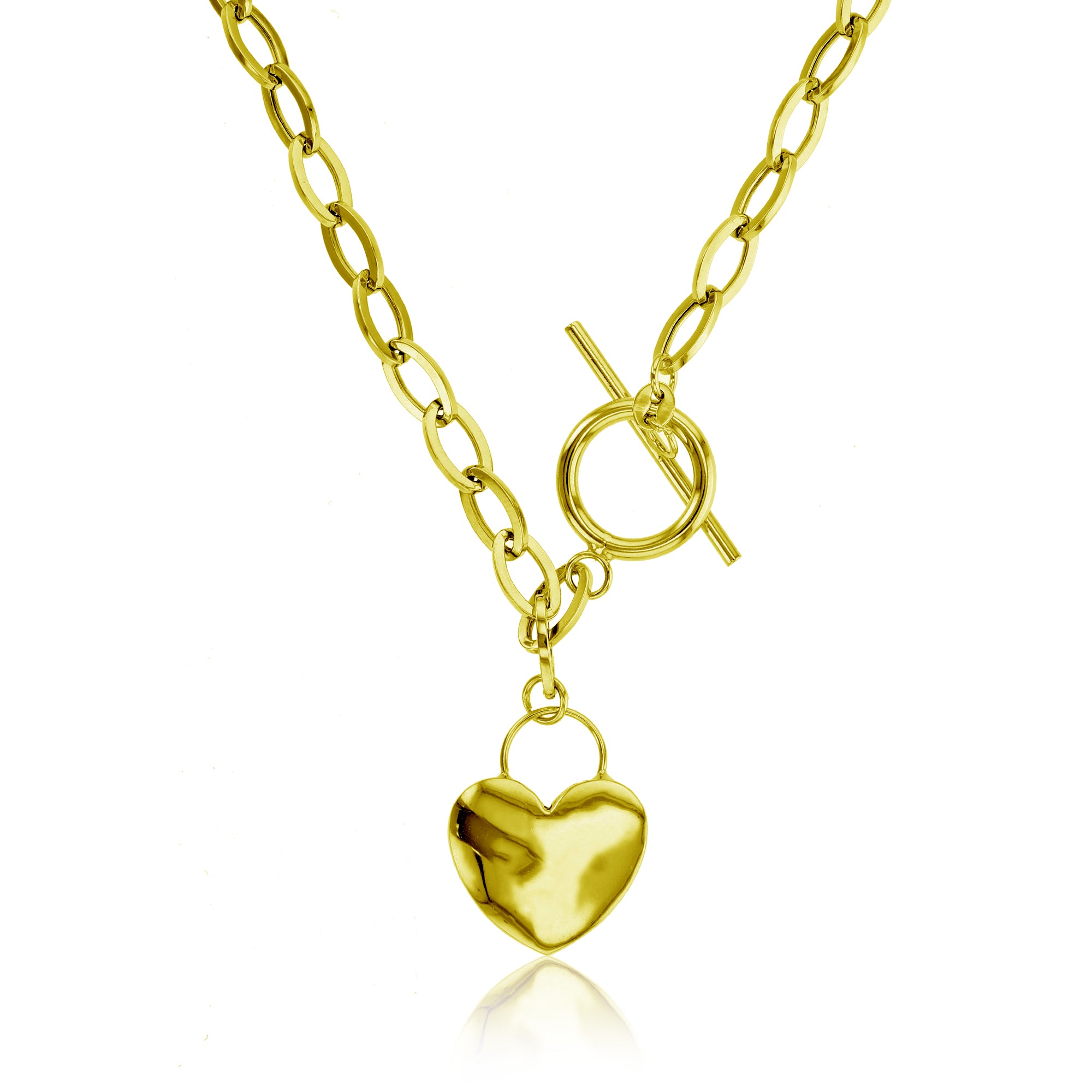 Lock and Key Lariat Necklace in 10K Gold