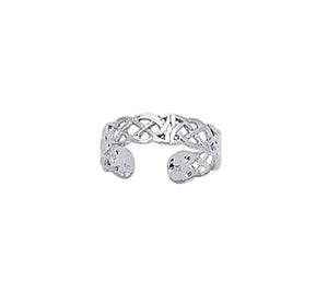 Diamond Cut Filigree Patern Toe Ring Real 14K White Gold - besenn