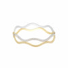 Greek Key Textured Wavy Two Row Bangle Bracelet Real 14K White Yellow Gold - besenn
