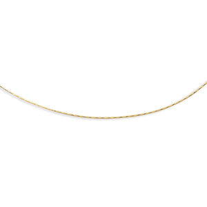 1.5mm Round Omega Diamond Cut Chain Necklace Real Solid 14K Yellow Gold Screw