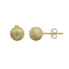 Italian Tricolor Diamond Cut Ball Stud Earrings Real 14K Gold