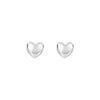 Fancy Small Heart Shiny Stud Earrings Real 14kt Gold - besenn
