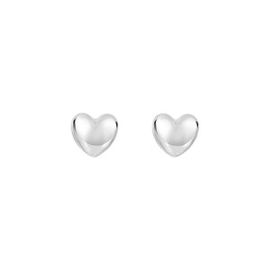 Fancy Small Heart Shiny Stud Earrings Real 14kt Gold - besenn