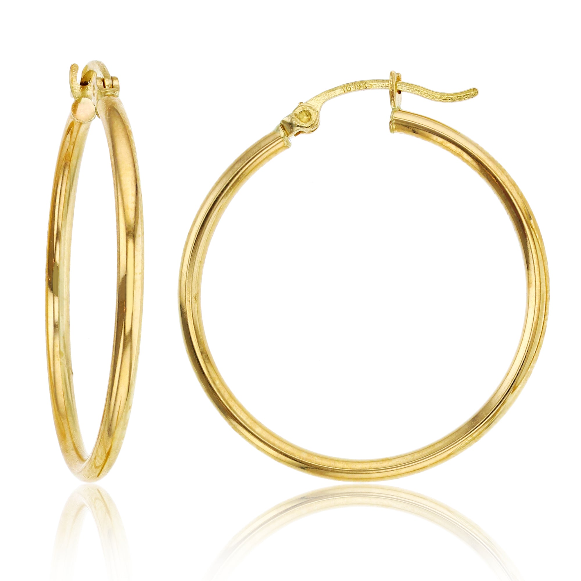 Hoop Earrings 14K Yellow Gold 30mm