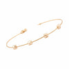 Tricolor Pyramid Style Wheat Bracelet Bangle Real 14K Gold - besenn