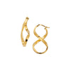 Figure 8 Twisted Polished Hoop Earrings Real 14K Gold - besenn