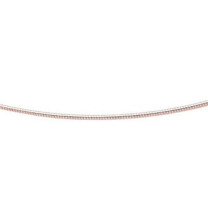 1.5mm Round Omega Chain Necklace Real Solid 14K Rose Pink Gold Screw Off Lock - besenn