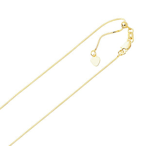 .70mm Solid Adjustable Box Chain Necklace REAL 10K Yellow Gold Up To 22"  2gr - besenn