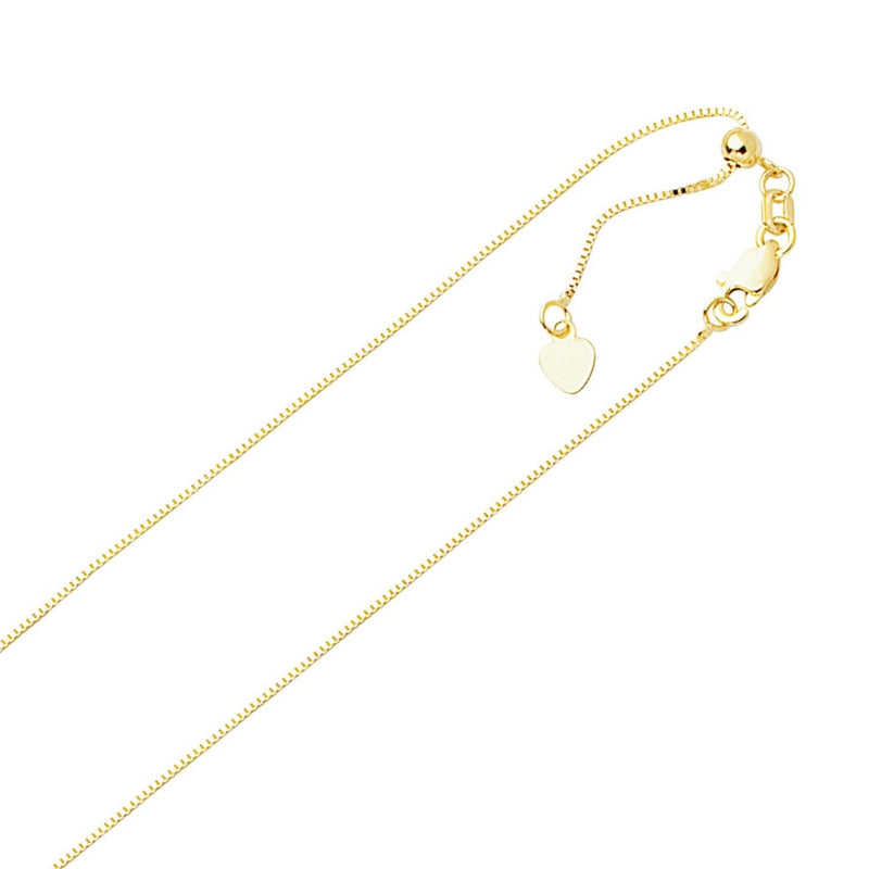 .70mm Solid Adjustable Box Chain Necklace REAL 10K Yellow Gold Up To 22